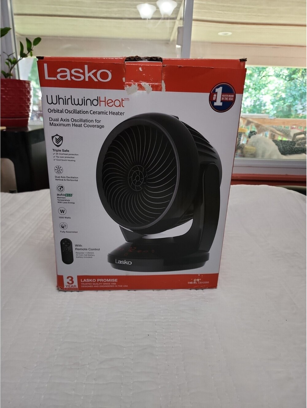 Lasko Orbital Oscillation Ceramic Heater CS12350 1500W Remote Auto Shut-off